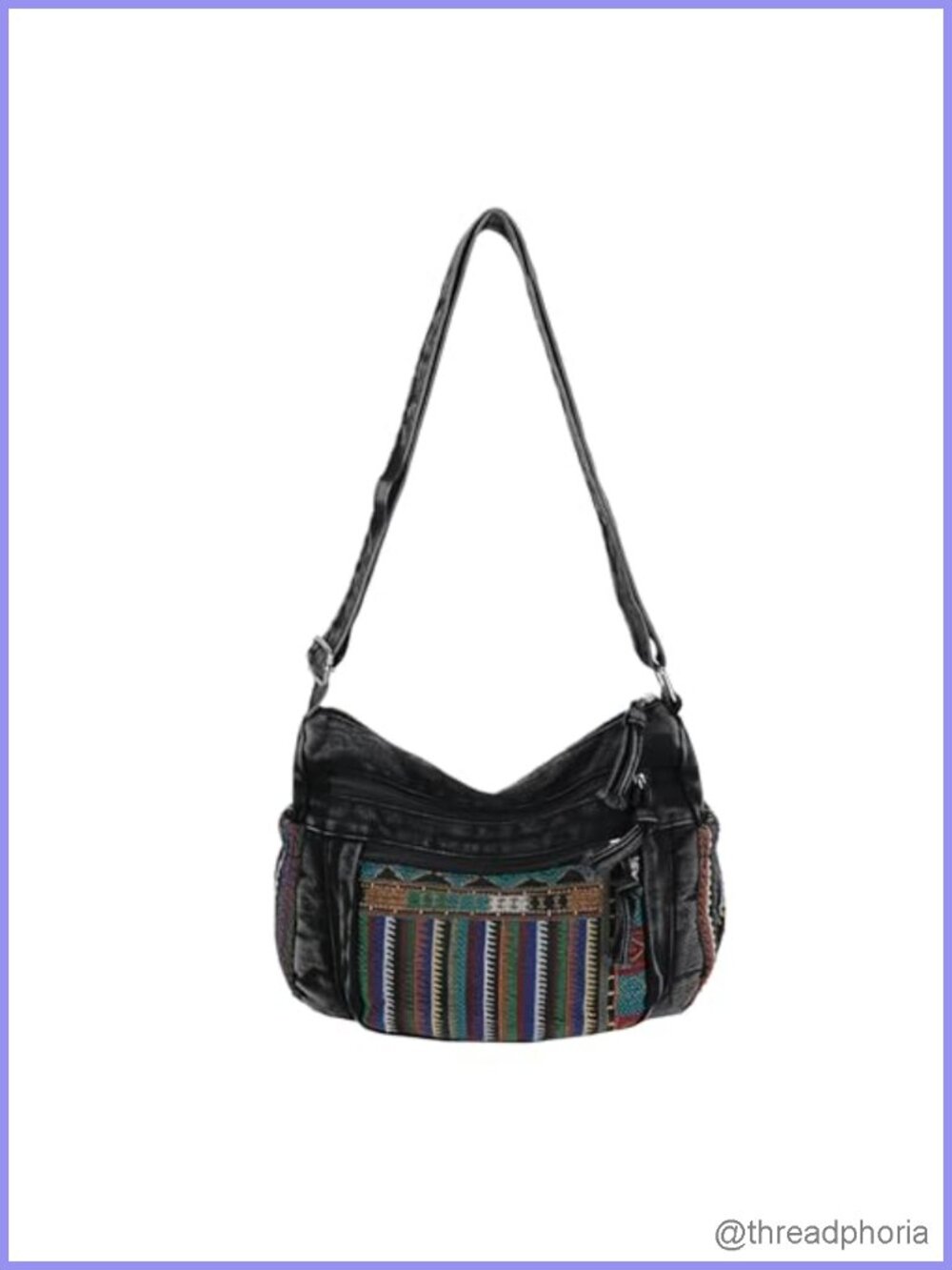 Denim Crossbody Bag Boho Hobo Purse with Pockets Adjustable Strap